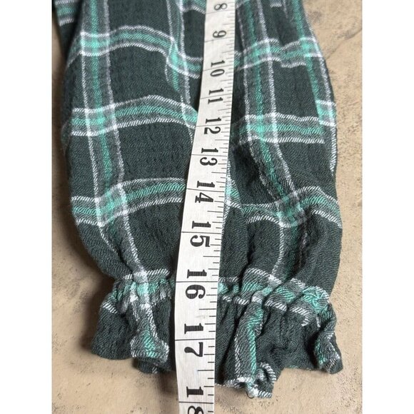 Ann Taylor LOFT Plaid Ruffle Button Swing Dress in Spring Pine Womens S Green - Picture 12 of 12